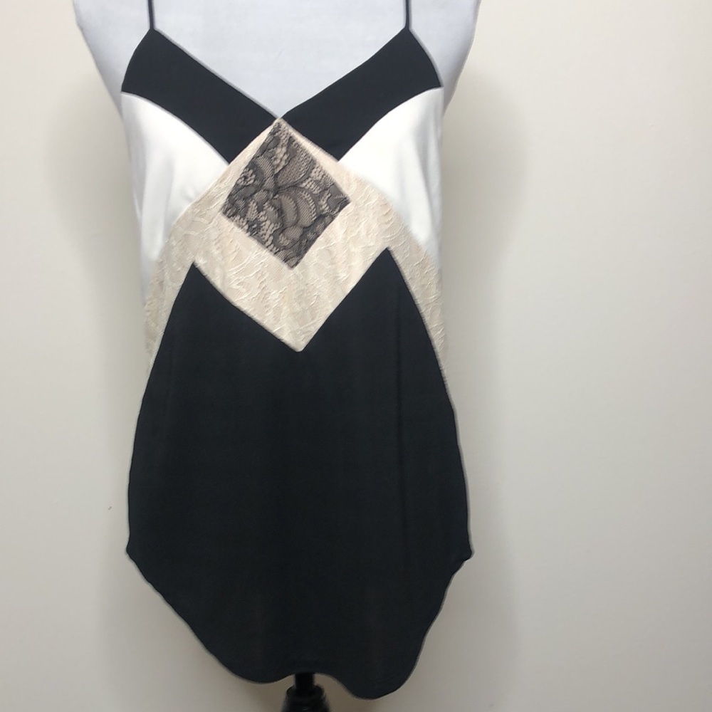 Express black & white spaghetti strap tank top - Picture 1 of 7